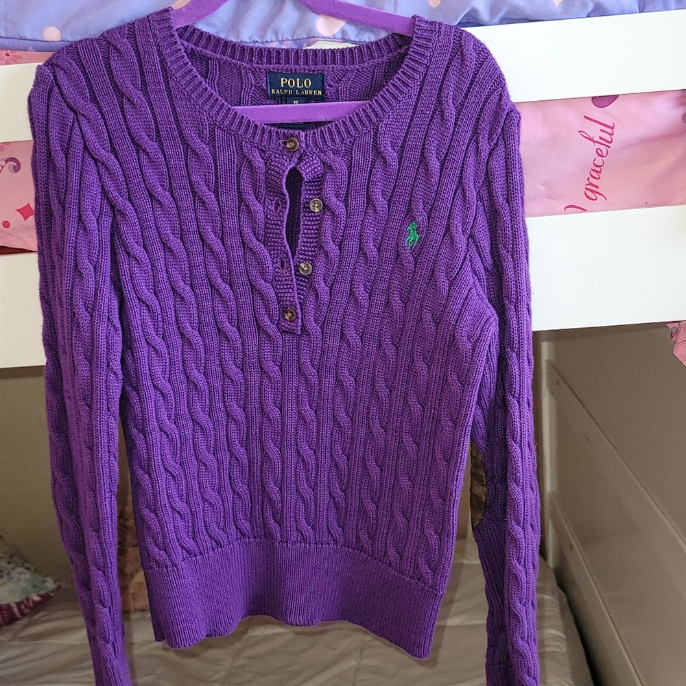 Polo Ralph Lauren purple knit sweater size M (8-10)